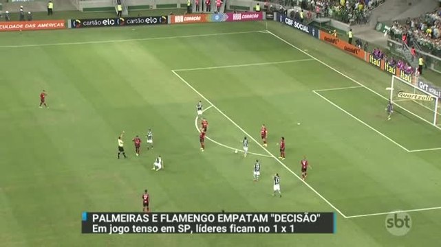Brasileirão: Palmeiras não consegue vencer o Flamengo, mas mantém liderança