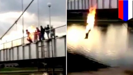 Russian teens set themselves on fire and then leap from bridge for social media likes