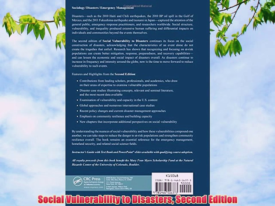[PDF] Social Vulnerability to Disasters Second Edition Full Online