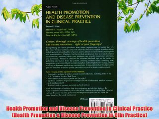 [PDF] Health Promotion and Disease Prevention in Clinical Practice (Health Promotion & Disease