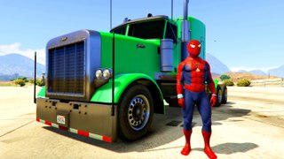 COLORS LONG CARS in Spiderman Cartoon for Kids and Nursery Rhymes Songs for Children 2