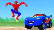 FUNNY GREEN MCQUEEN CARS Colors & HULK Mickey Mouse   Spiderman VENOM Woody   Finger Family