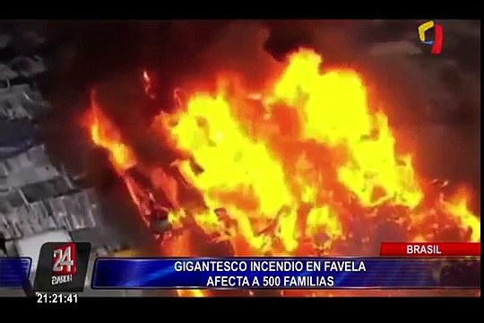 Gigantesco incendio consumió cientos de casas en favela de Sao Paulo