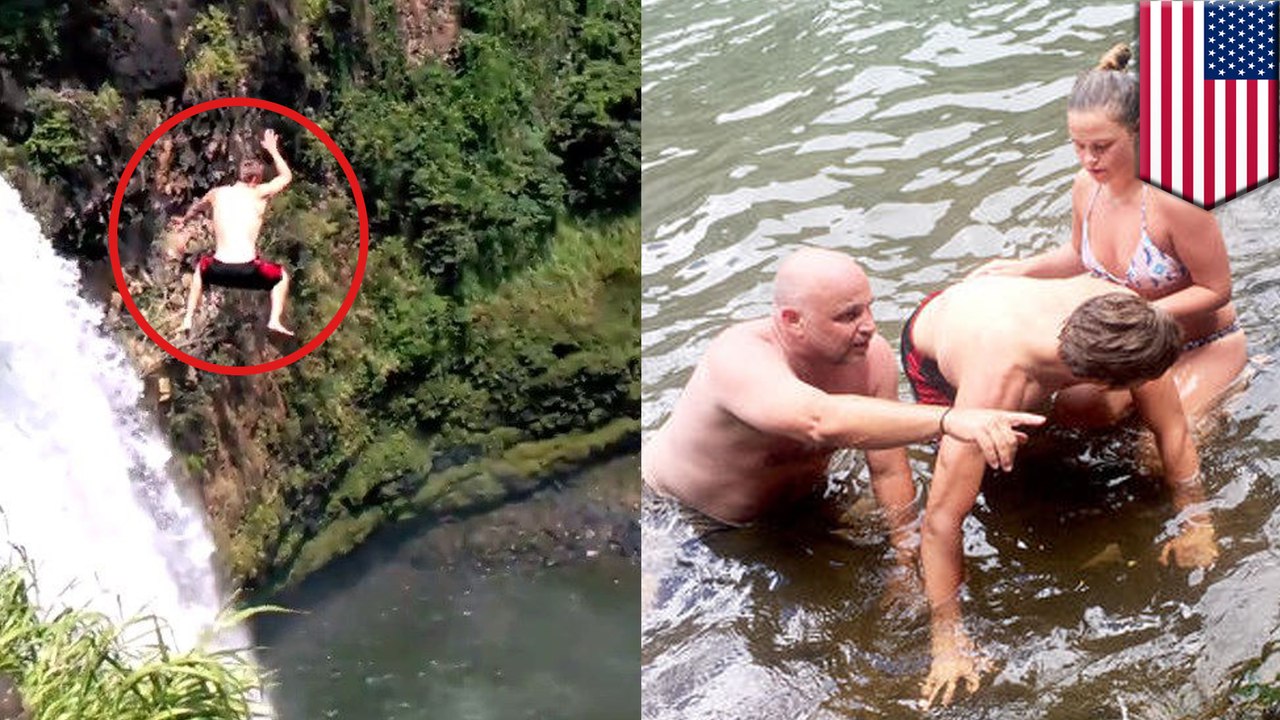 Idiot needed rescuing after 200-feet jump from Hawaii waterfall - TomoNews