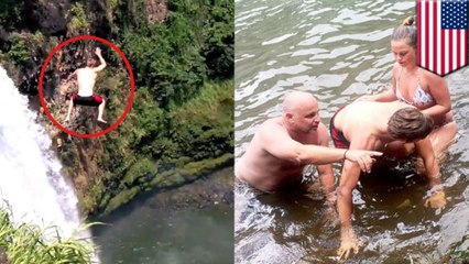 Idiot needed rescuing after 200-feet jump from Hawaii waterfall - TomoNews