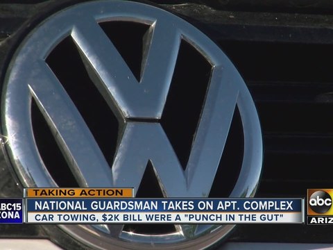 Soldier’s car towed over expired registration tags