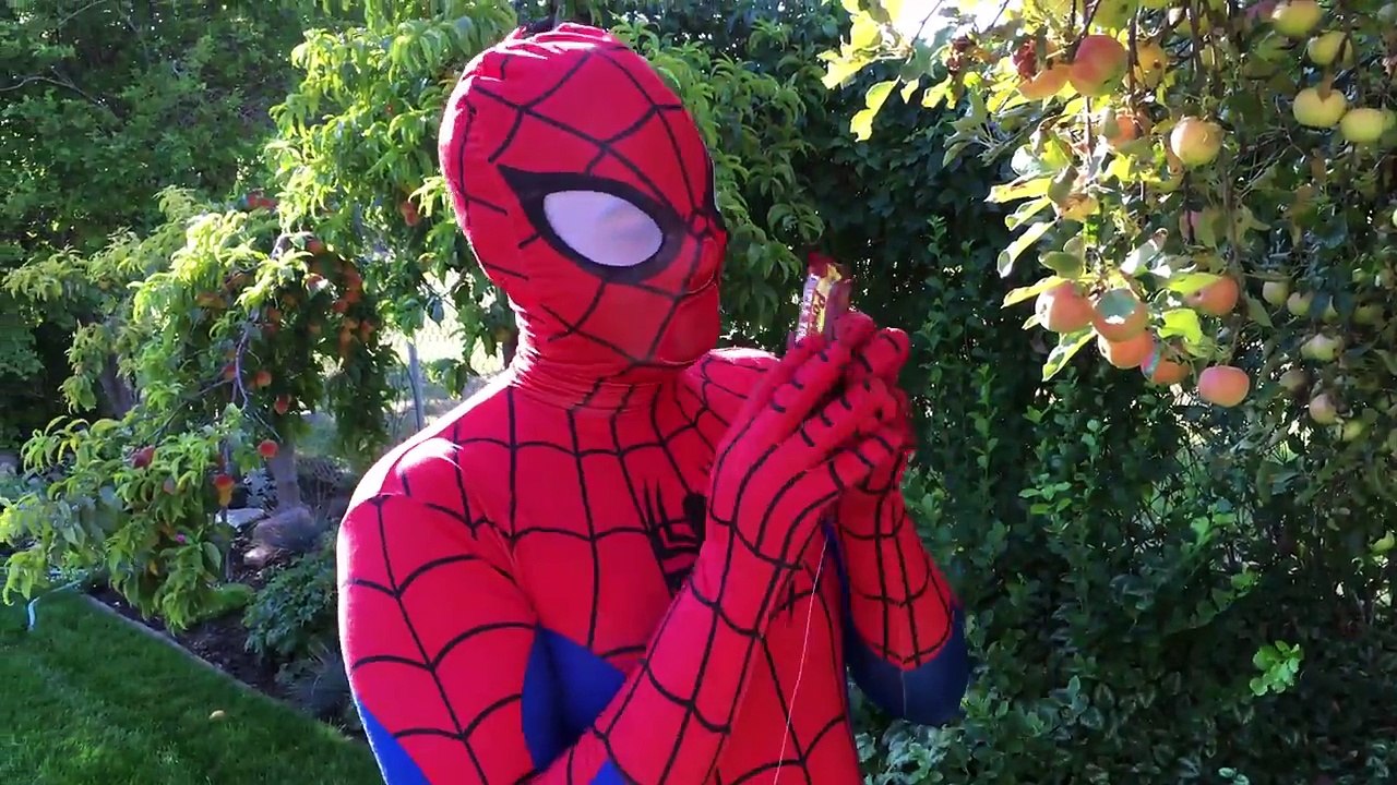 Spiderman & Elsa vs Joker Candy Bar Prank Fun Superhero Movie In Real Life In 4K