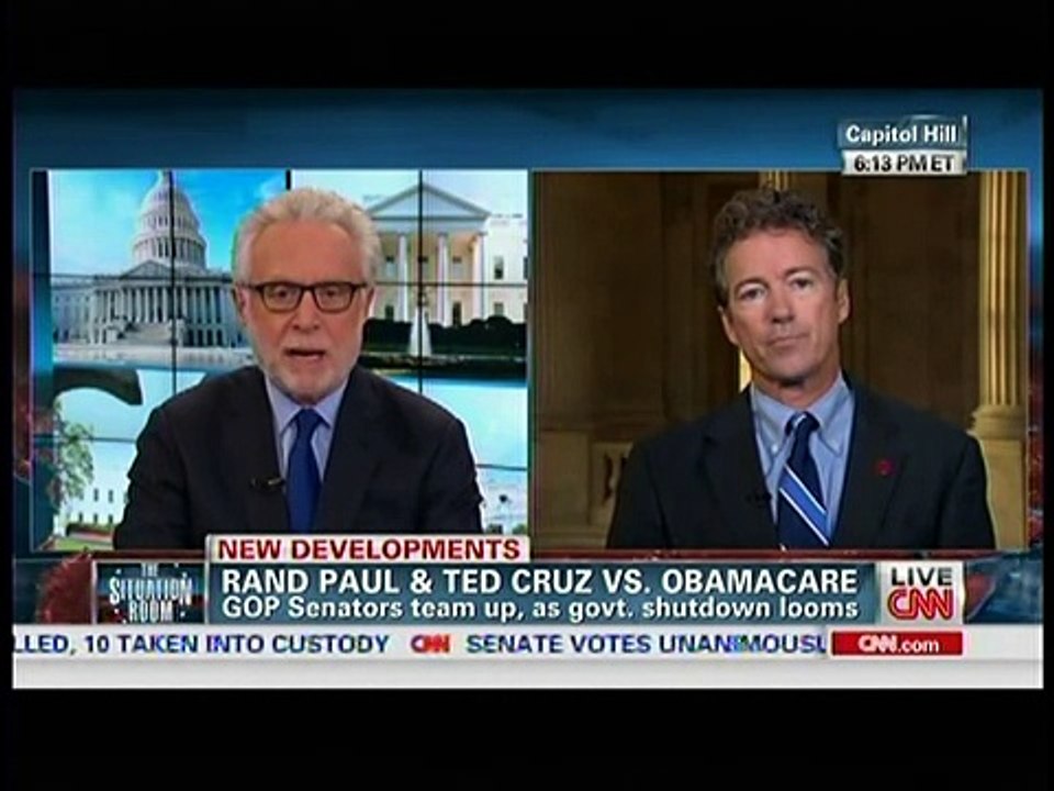Sen. Paul Discusses Sen. Cruz's Filibuster on CNN - September 25, 2013