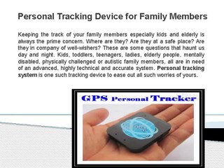 Personal Tracking Device for Family Members