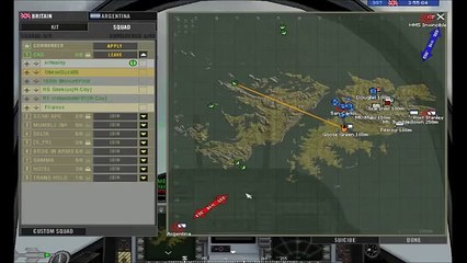 Battlefield 2 Project Reality: NEW! Falklands Harrier cool take off and formation flight