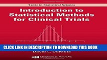 [PDF] Introduction to Statistical Methods for Clinical Trials (Chapman   Hall/CRC Texts in