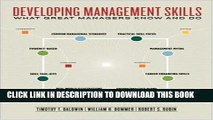 [PDF] Developing Management Skills: What Great Managers Know and Do Full Online