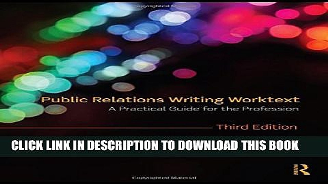 [PDF] Public Relations Writing Worktext: A Practical Guide for the Profession Full Online
