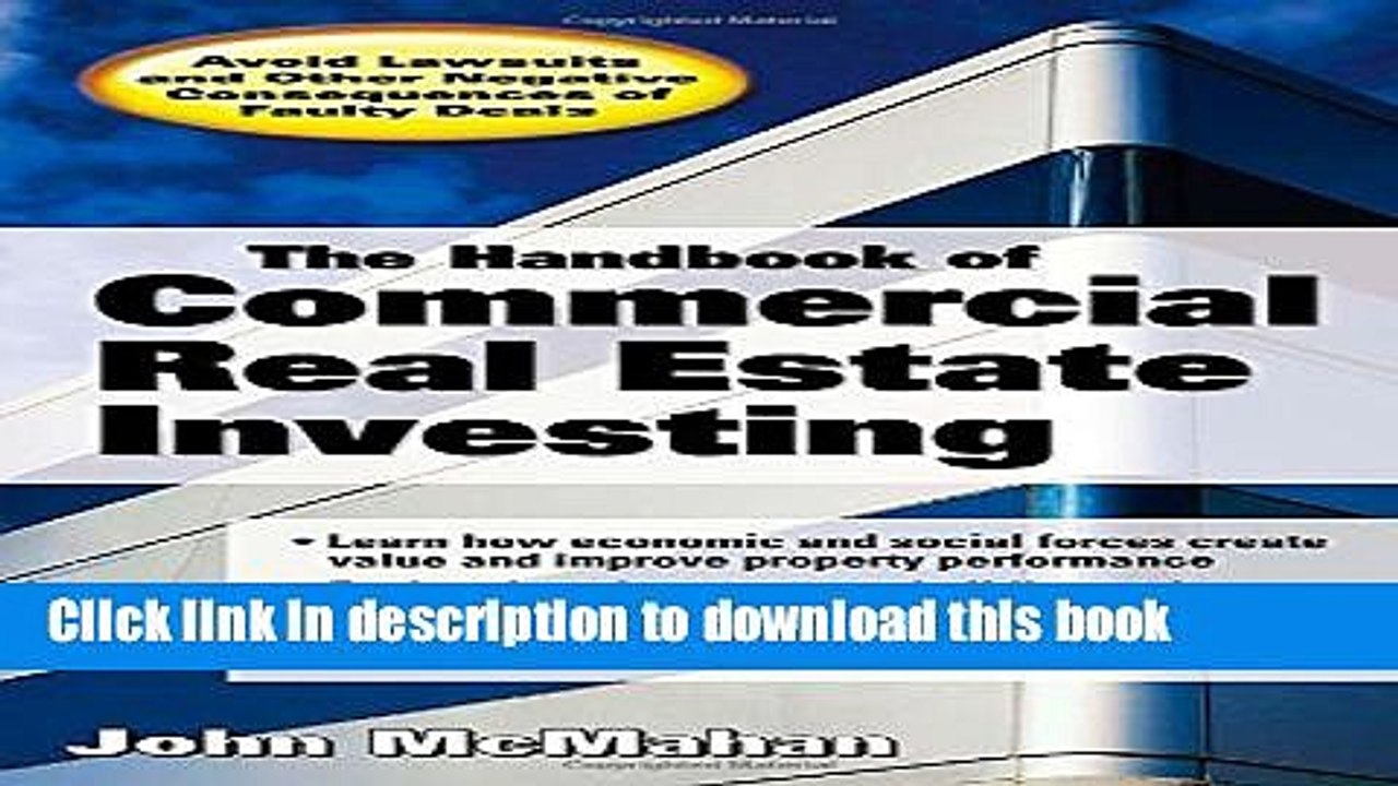 [PDF] The Handbook of Commercial Real Estate Investing: State of the Art Standards for Investment