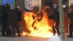 Un CRS brûlé par un cocktail molotov lors des manifestations contre la loi Travail