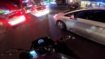 London Road Rage - Car Drives into Motorcycle
