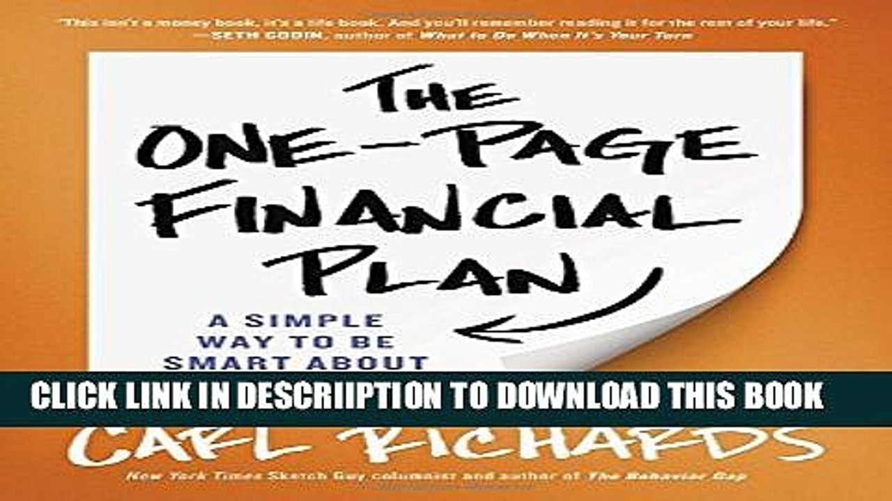 [PDF] The One-Page Financial Plan: A Simple Way to Be Smart About Your Money Full Online