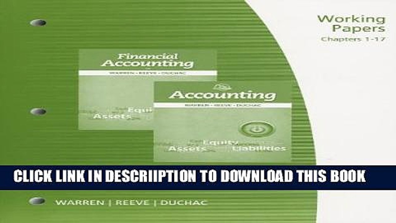 [PDF] Working Papers, Chapter 1-17 for Warren/Reeve/Duchac s Accounting, 25th and Financial