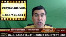 Virginia Tech Hokies vs. Boston College Eagles Free Pick Prediction NCAA College Football Odds Preview 9/17/2016