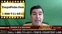 Wisconsin Badgers vs. Georgia St Panthers Free Pick Prediction NCAA College Football Odds Preview 9/17/2016