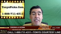 Connecticut Huskies vs. Virginia Cavaliers Free Pick Prediction NCAA College Football Odds Preview 9/17/2016