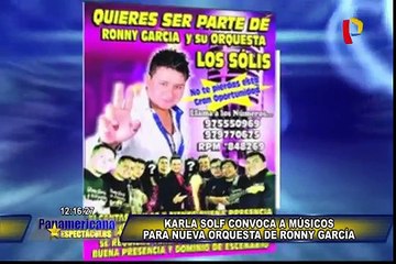 Karla Solf convoca a músicos para nueva orquesta de Ronny García