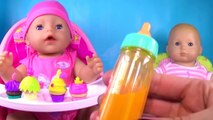 Learn Fruit Vegetables & Colours in English by feeding Baby Born doll & Bitty Baby AG toy