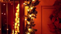 Christmas decorated house with lights - Free stock footage hd 720p