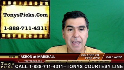 Video herunterladen: Marshall Thundering Herd vs. Akron Zips Free Pick Prediction NCAA College Football Odds Preview 9/17/2016