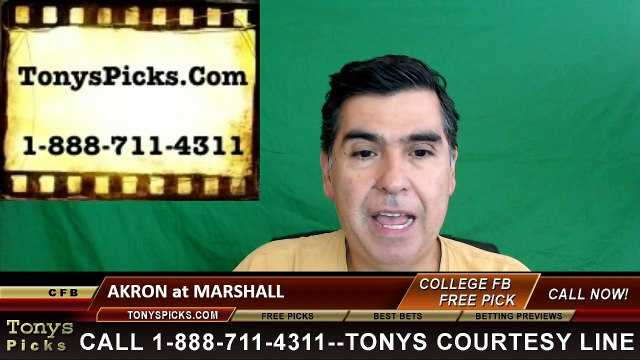 Marshall Thundering Herd vs. Akron Zips Free Pick Prediction NCAA College Football Odds Preview 9/17/2016