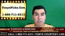 Western Kentucky Hilltoppers vs. Miami Ohio Redhawks Free Pick Prediction NCAA College Football Odds Preview 9/17/2016
