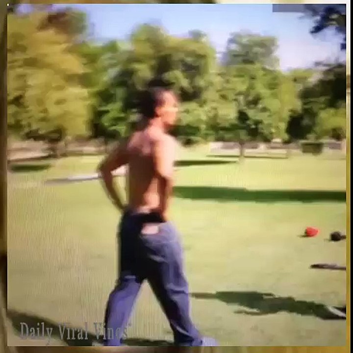 kicking  man fail Ohh