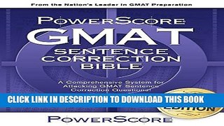 Collection Book The PowerScore GMAT Sentence Correction Bible