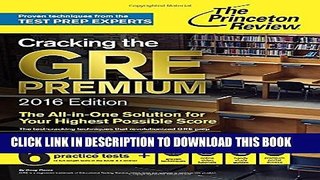 New Book Cracking the GRE Premium Edition with 6 Practice Tests, 2016 (Graduate School Test
