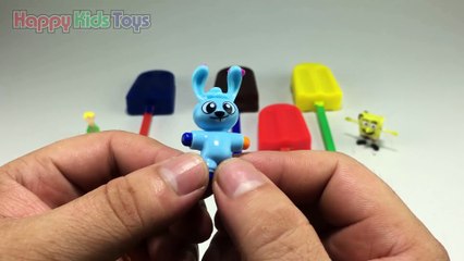 Play Creative & Learn Colors with Play Dough Ice Cream Surprise Toys Spiderman, Spongebob Creative for Kids