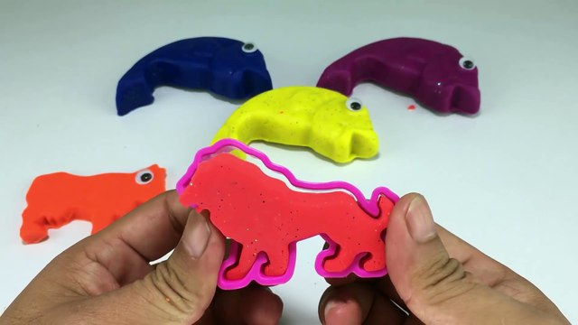 Play Creative & Learn Colours with Play Doh Fishs Animals Molds Fun for Kids