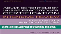 New Book Adult-Gerontology Nurse Practitioner Certification Intensive Review: Fast Facts and