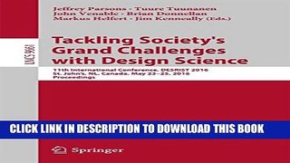 [PDF] Tackling Society s Grand Challenges with Design Science: 11th International Conference,