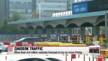 Expressways back to Seoul to be congested on third day of Chuseok holiday