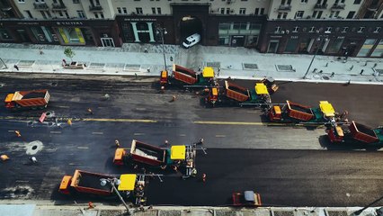 Moskova Belediyesi'nden "Asfalt nasıl dökülür" görüntüleri
