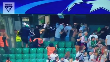 Legia Warsaw Hooligans Try To Attack Borussia Dortmund Fans - Champions League