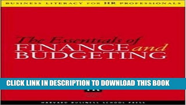 [PDF] The Essentials Of Finance And Budgeting (Business Literacy for HR Professionals) Full