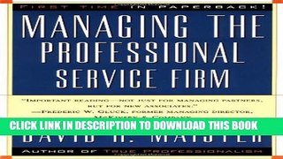 New Book Managing The Professional Service Firm