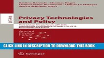 [PDF] Privacy Technologies and Policy: Third Annual Privacy Forum, APF 2015, Luxembourg,