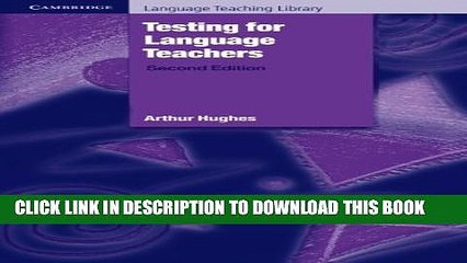 [PDF] Testing for Language Teachers (Cambridge Language Teaching Library) Full Collection