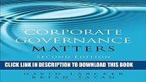 New Book Corporate Governance Matters: A Closer Look at Organizational Choices and Their