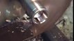 Slow motion machining - parting off tungsten - lathe