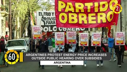 In 60 Seconds: Argentines Protest Energy Rate Hikes Outside Public Hearing