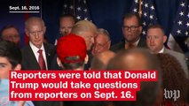Trump ignores reporters' questions after birther statement