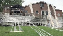 Tired Dad Welcomed Home With Taped House Prank